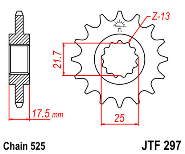 JT SPROCKETS Rubber Cushioned Front Sprocket Black, Natural -0