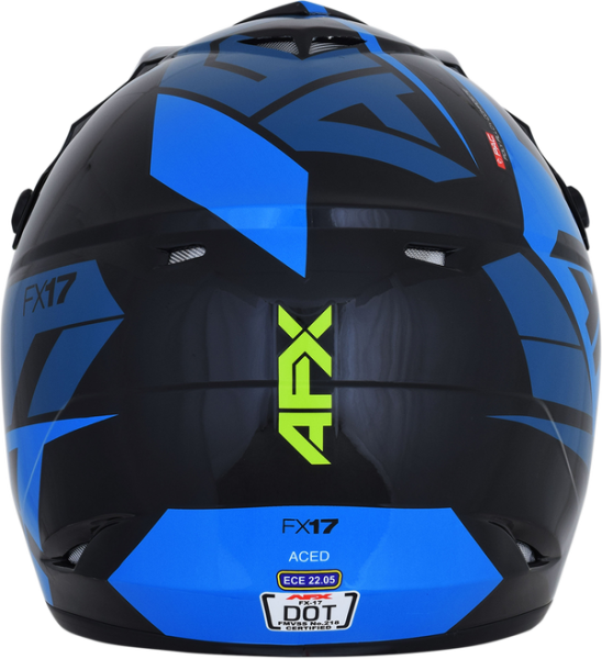 Casca AFX FX-17 Aced Black/Blue/Fluorescent Green-4