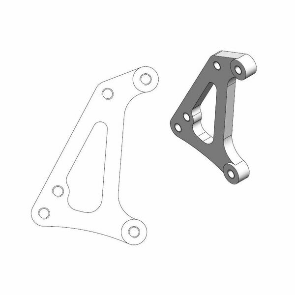 Relocation Bracket For Oem Caliper Silver