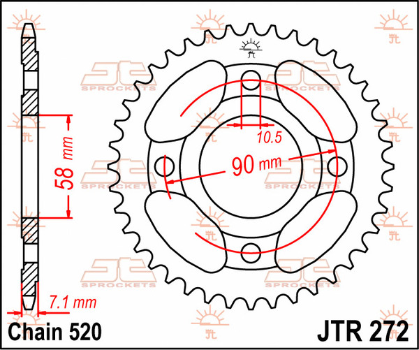 JT SPROCKETS Rear Sprocket Natural -0