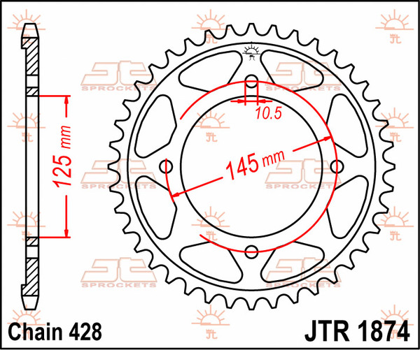 JT SPROCKETS Rear Sprocket Natural -0