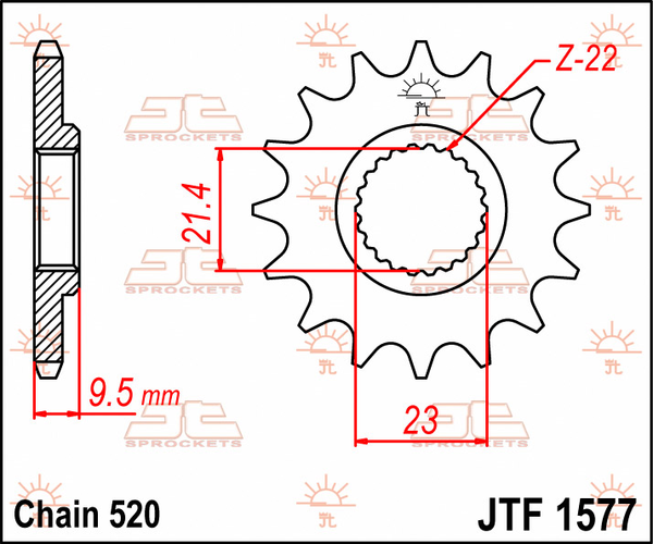 JT SPROCKETS Countershaft Front Sprocket Natural -0