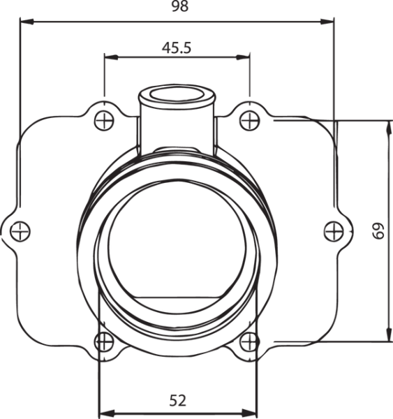 Carburetor Mounting Flange Black-0