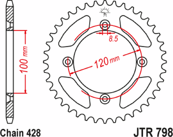 JT SPROCKETS Rear Sprocket Black -0