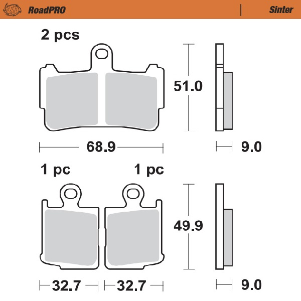 Roadpro Sinder Brake Pad Front