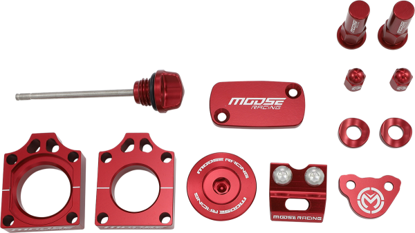 MOOSE RACING Bling Pack Kit Red, Anodized 