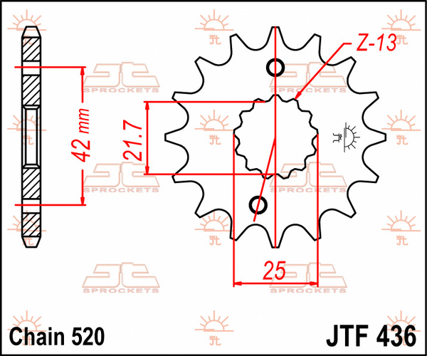 JT SPROCKETS Front Sprocket Natural -0