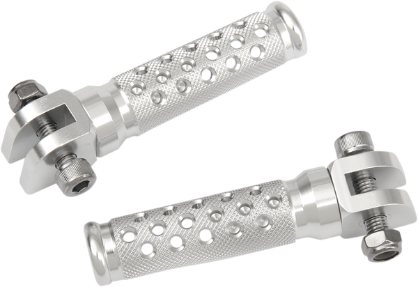 Slash-cut Style Footpegs Silver-0