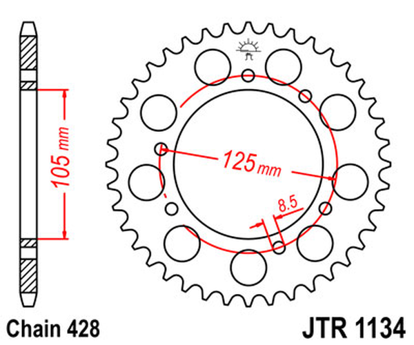 JT SPROCKETS Rear Sprocket Black -0