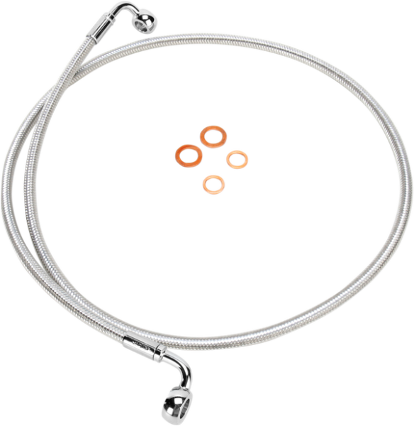 E-z Align Dot Braided Single Disc Front Brake Line Chrome, Sterling Chromite® Ii-2