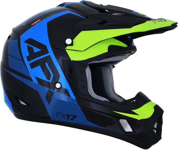 Casca AFX FX-17 Aced Black/Blue/Fluorescent Green-6