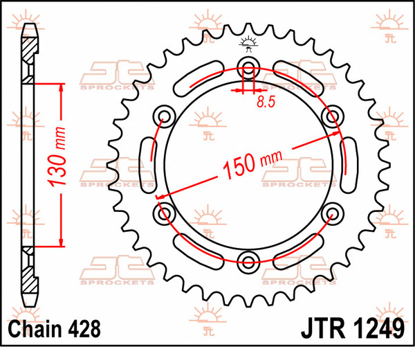 JT SPROCKETS Rear Sprocket Natural -0