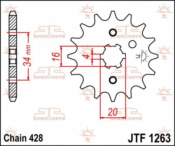 JT SPROCKETS Front Sprocket Natural -0