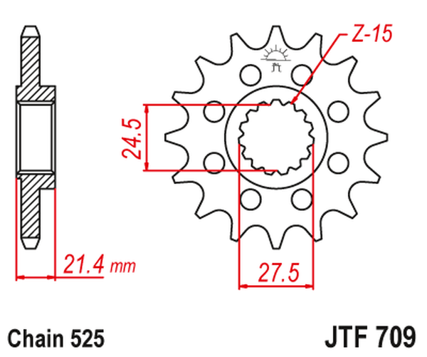 JT SPROCKETS Front Sprocket Natural -0