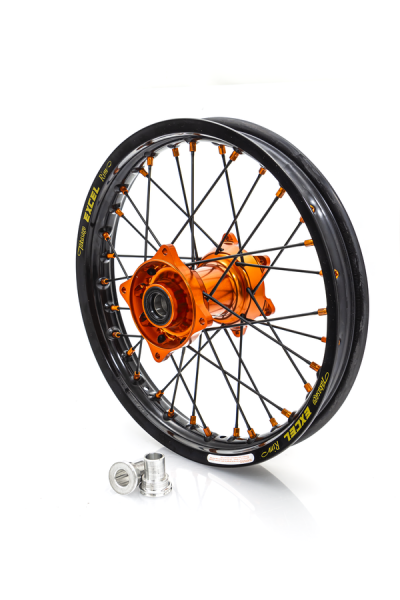 Elite Mx-en Wheel, Black Spokes Black, Orange Hub