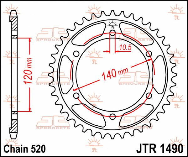 JT SPROCKETS Rear Sprocket Natural -0