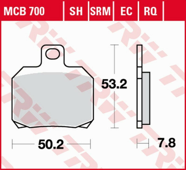 Placute frana spate TRW Organice SPORT DUCATI HYPERMOTARD 950 '19 -/1000/1200 MULTISTRADA/V4 PANIGALE '18 -/KTM RC8 1190 '09 -'15/SUPERDUKE 1290 '14 -'20/MOTO GUZZI V7 750 '08 - '14/MV AUGUSTA BRUTALE 800 '13 -