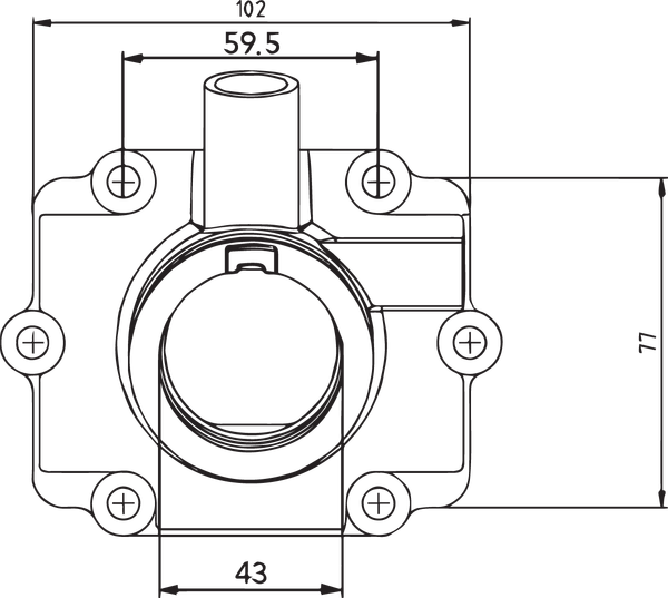 Carburetor Mounting Flange Black-0