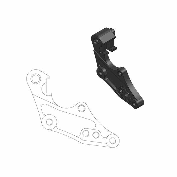 Relocation Bracket For Dakar 298 Mm Front Disk Black