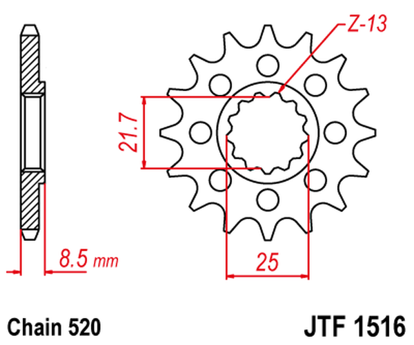 JT SPROCKETS Front Sprocket Natural -0