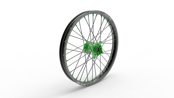 Elite Mx-en Wheel, Black Spokes Black, Green