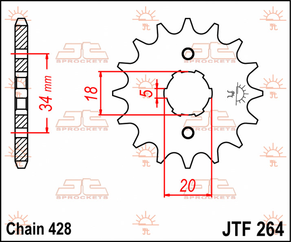 JT SPROCKETS Front Sprocket Natural -0