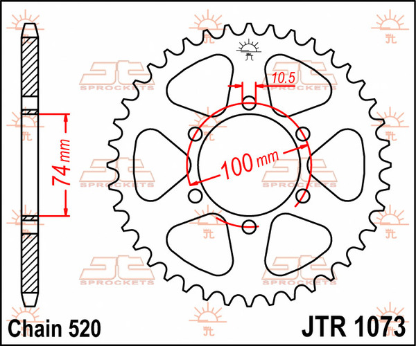 JT SPROCKETS Rear Sprocket Natural -0