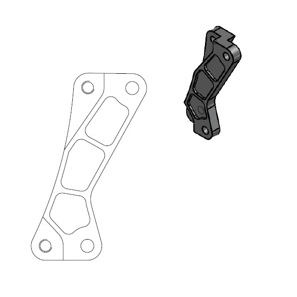 Supermoto Street Rotor Adapter Bracket Black