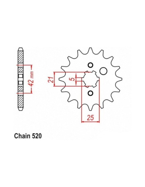 Pinion fata Enduro Expert Kawasaki KX 250 '87-'98/ Yamaha YZ 250 '77-'98 (13 dinti)-1