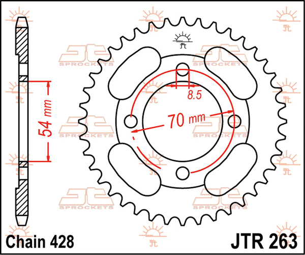 JT SPROCKETS Rear Sprocket Natural -0