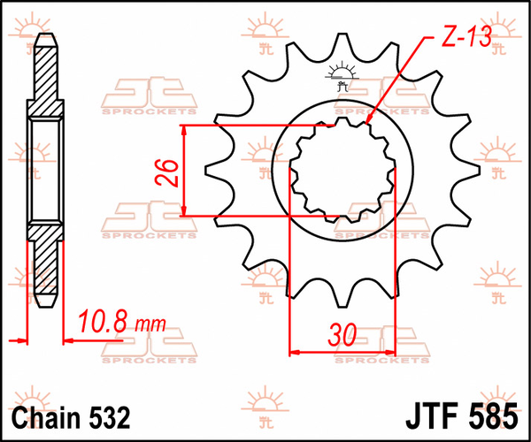 JT SPROCKETS Front Sprocket Natural -0