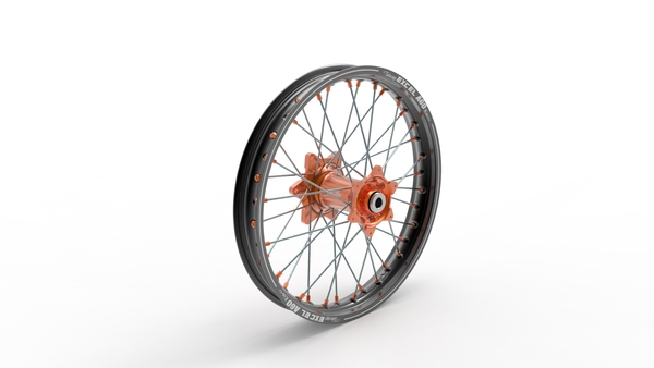 Elite Mx-en Wheel, A60, Silver Spokes Black, Orange, Silver