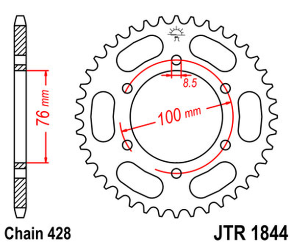 JT SPROCKETS Rear Sprocket Black -0