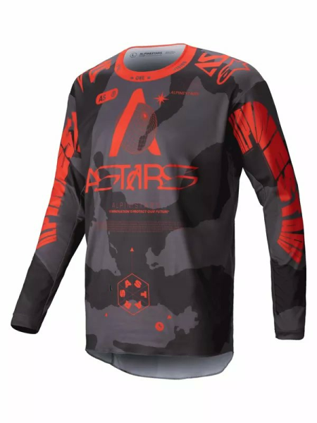 Alpinestars Racer Hollow Jersey Camo, Gray, Orange -f246280c4e3da172328adb7324248310.webp