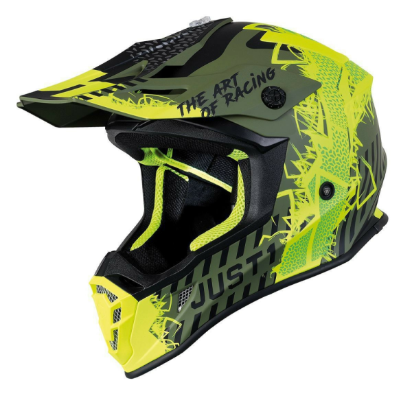 Casca JUST1 J38 Mask Fluo Yellow/Black/Army Green-3