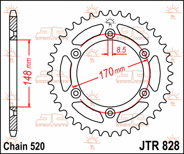 JT SPROCKETS Rear Sprocket Black -0