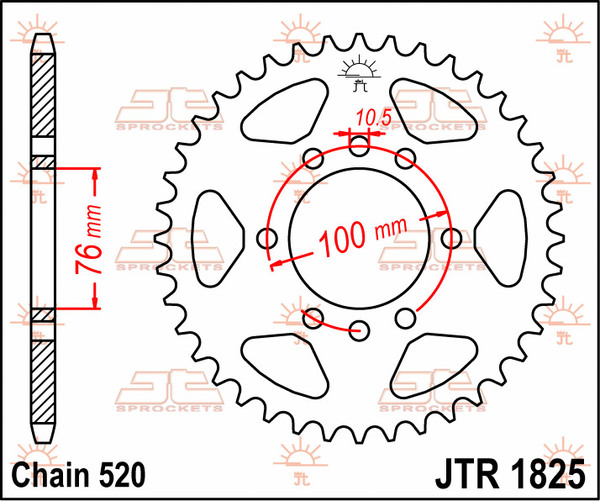 JT SPROCKETS Rear Sprocket Natural -0