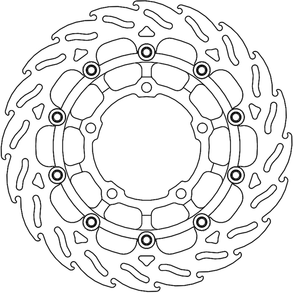 Flame Series Floating Rotor Black, Silver, Stainless Steel