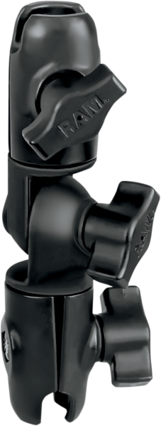 Double Socket Arm With Swivel Black 