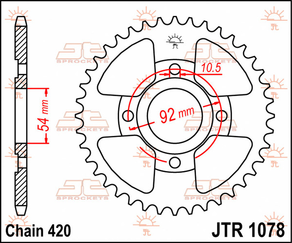 JT SPROCKETS Rear Sprocket Natural -0