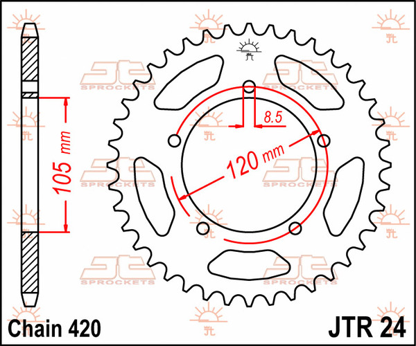 JT SPROCKETS Rear Sprocket Natural -0