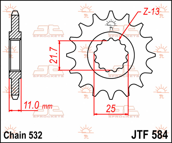 JT SPROCKETS Front Sprocket Natural -0