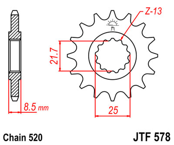 JT SPROCKETS Front Sprocket Natural -0