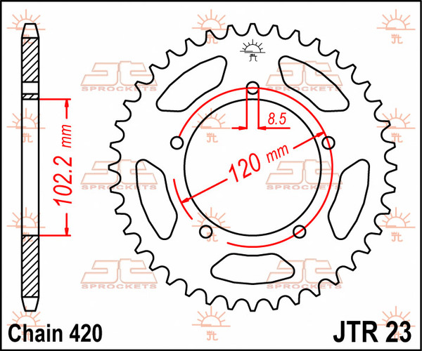 JT SPROCKETS Rear Sprocket Natural -0