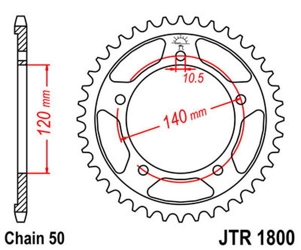 JT SPROCKETS Rear Sprocket Natural -0