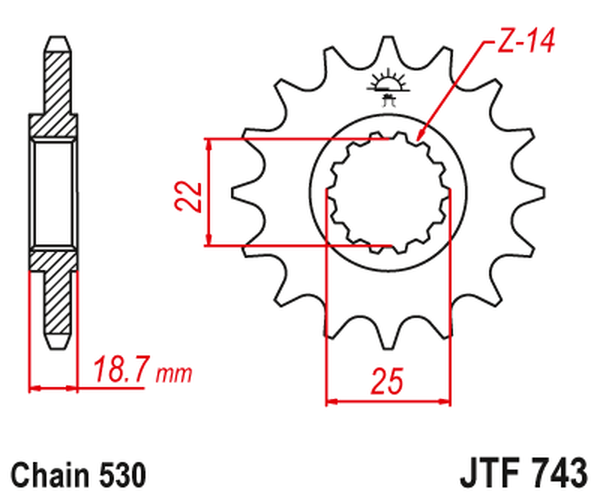 JT SPROCKETS Front Sprocket Natural -0