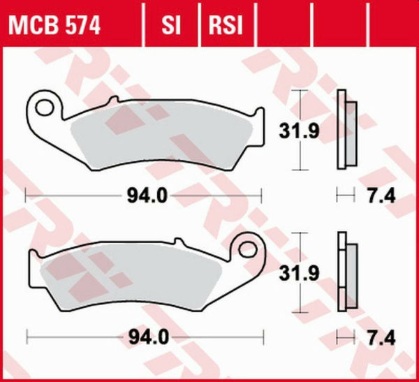 Placute frana fata TRW Organice HONDA XLR 125R '98 -'99/NX 250 '88 -'95/XL 250R BAJA '88 -'91/XR 250R '88 -'95/XR 600R '88 -'99