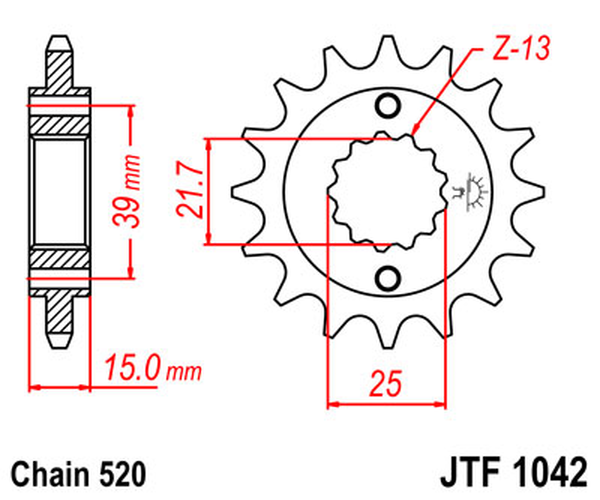 JT SPROCKETS Front Sprocket Natural -0