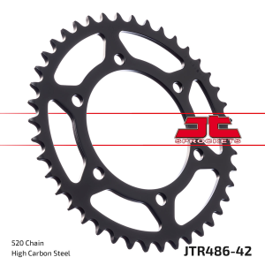 JT SPROCKETS Induction Hardened Black Zinc Finish Rear Sprocket Black, Zinc 