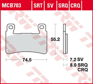 Placute frana fata TRW Carbon RACING HONDA CBR 900RR FIREBLADE '98 -'03/ VTR 1000 SP1 / SP2 '00 -'07